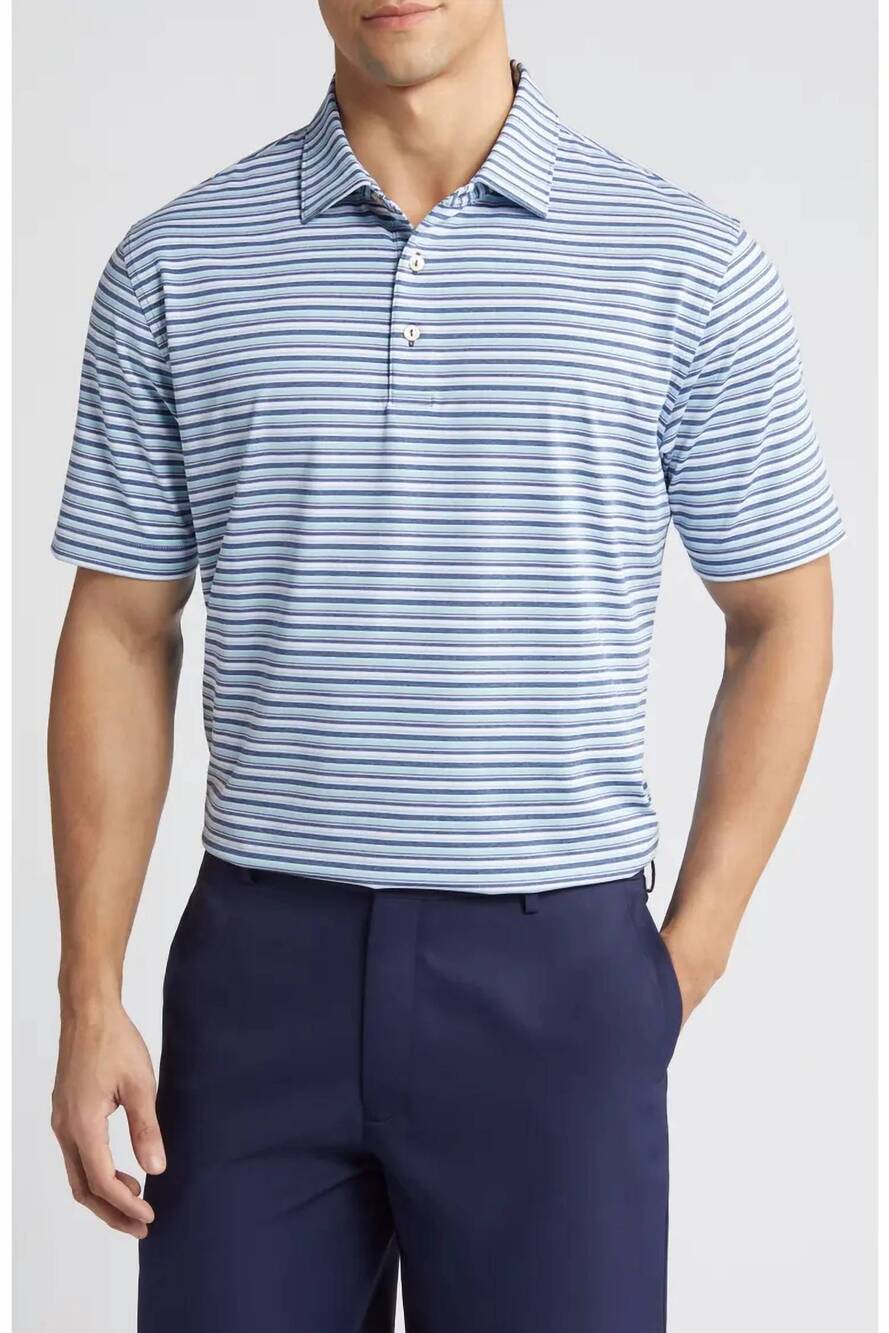 NEW PETER MILLAR oakland performance jersey golf polo in navy